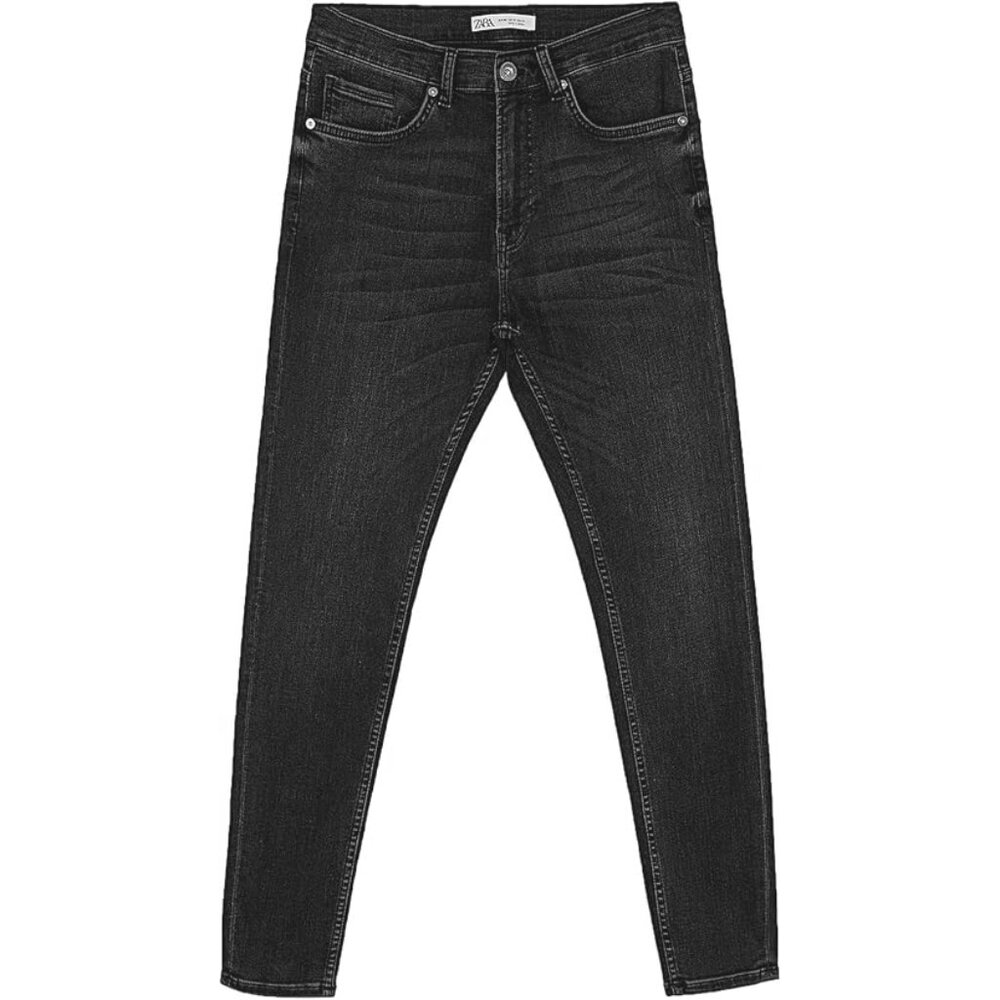 Men's Zara Black Denim Jeans Slim Tapered Fit 32 x 31